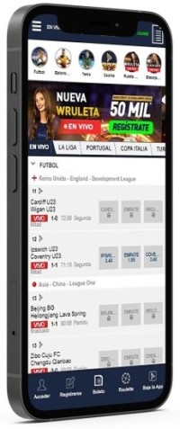 Empiece a apostar online en eventos en directo en Wplay