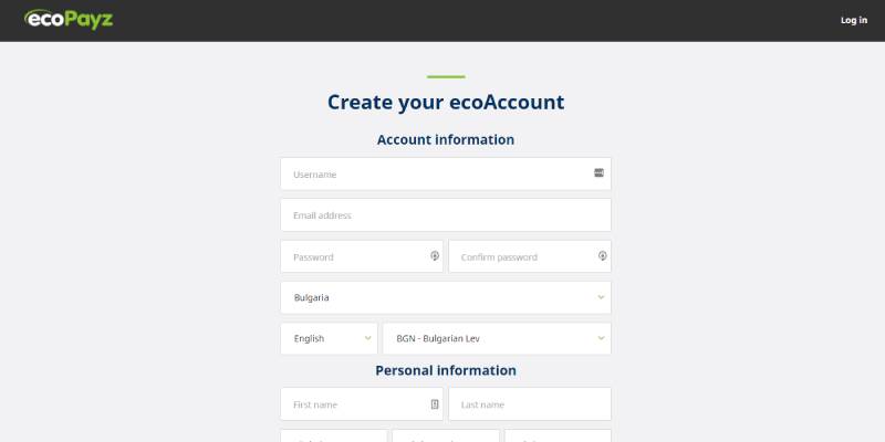 Crear una cuenta ecoPayz