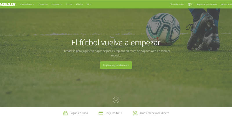 NETELLER página de inicio
