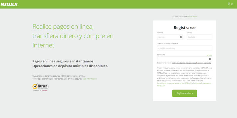 Crear una cuenta en NETELLER