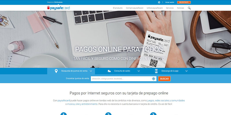 paysafecard página de inicio