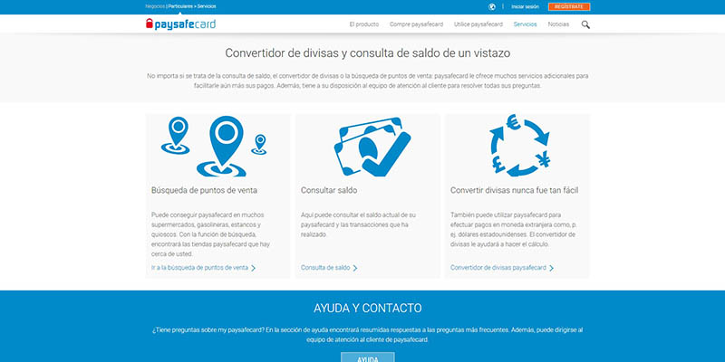 paysafecard servicios