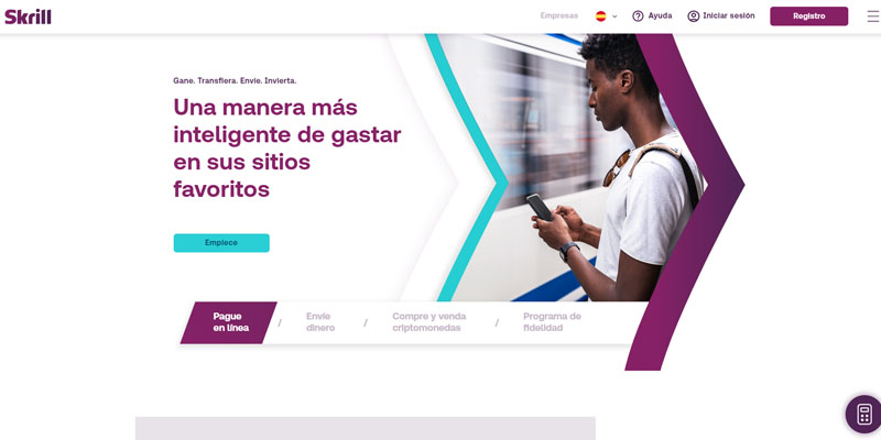 Skrill página de inicio